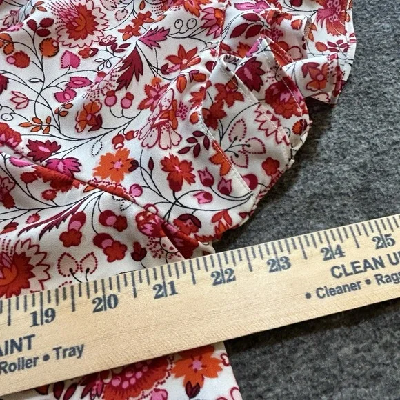 Ann Taylor Factory Floral Blouse Cottagecore Boho Peasant Women's Large - Picture 6 of 11